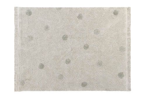 Alfombra Lavable Hippy Dots Natural - Olive Lorena Canals